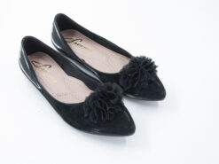 Baletas Muñecas Negras con Flor