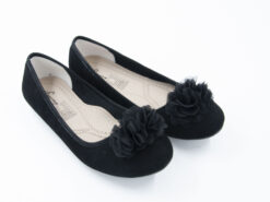 Baletas muñecas negras con flor
