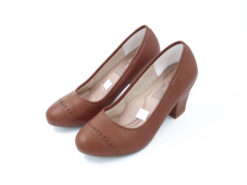 Tacones cafe chocolate bajitos